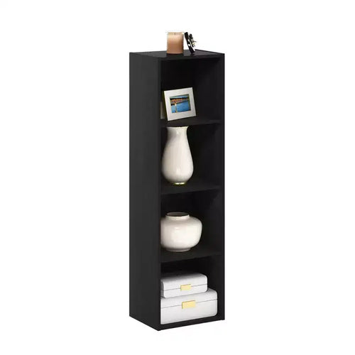 Furinno 4-Tier Reversible Open Bookshelf Slim Storage Bookcase Display Shelf