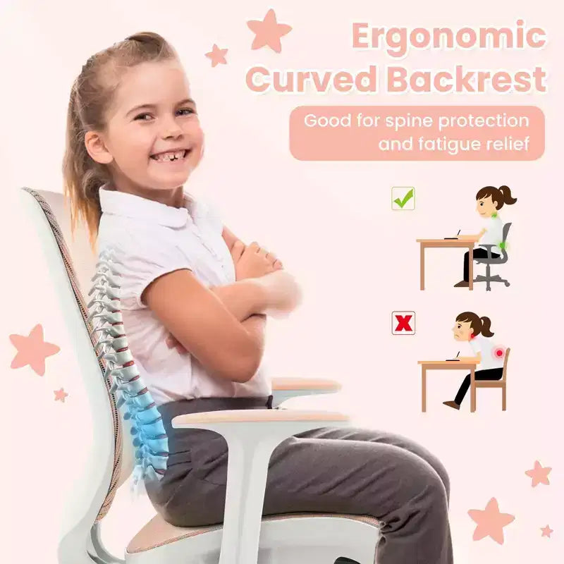 Sedia da scrivania per bambini Girevole in rete Sedia da computer per bambini con altezza regolabile
