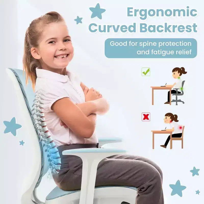 Sedia da scrivania per bambini Girevole in rete Sedia da computer per bambini con altezza regolabile