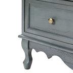 Set di 2 cassettiere accentate tradizionali Galatea da 81 cm in legno massello con 3 cassetti e stazione di ricarica