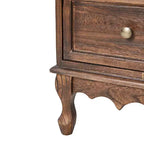 Set di 2 cassettiere accentate tradizionali Galatea da 81 cm in legno massello con 3 cassetti e stazione di ricarica