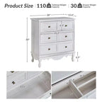 Set di 2 cassettiere accentate tradizionali Galatea da 81 cm in legno massello con 3 cassetti e stazione di ricarica