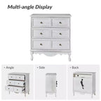Set di 2 cassettiere accentate tradizionali Galatea da 81 cm in legno massello con 3 cassetti e stazione di ricarica