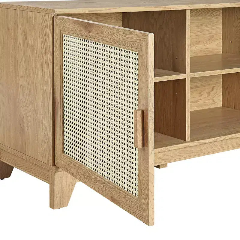 Mobile TV Sheridan Modern 6 ripiani in rattan per TV fino a 55"
