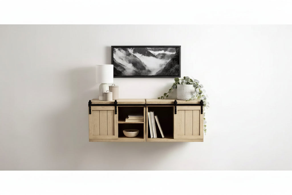 Tavolino galleggiante Cates Wood con armadietto