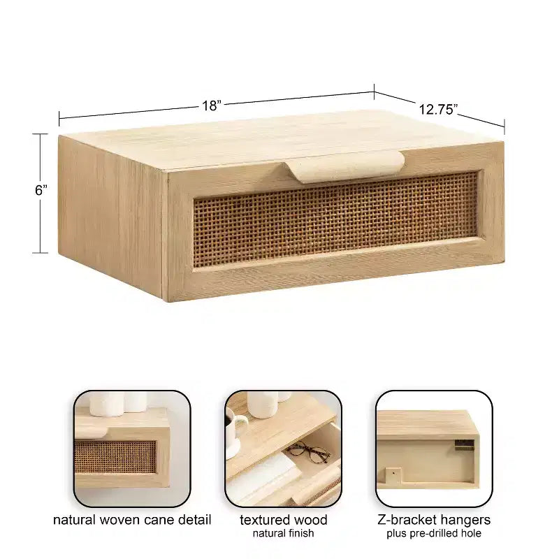 Tavolino Fluttuante in Rattan Ori