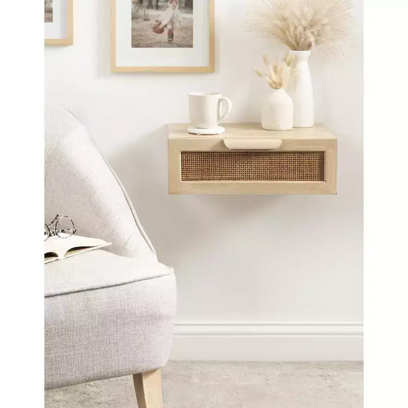 Tavolino Fluttuante in Rattan Ori