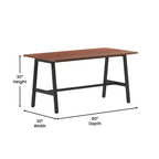 Tavolo da conferenza Redmond Commercial 60x30 con piano in laminato a doppia faccia spesso 2,5 cm, bordi in PVC e base in acciaio resistente a forma di A
