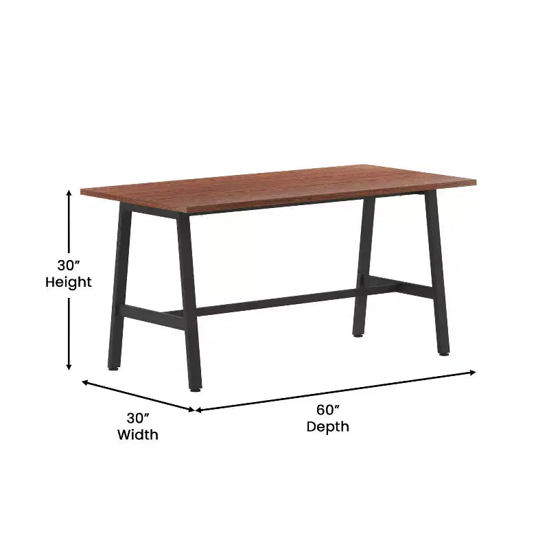 Tavolo da conferenza Redmond Commercial 60x30 con piano in laminato a doppia faccia spesso 2,5 cm, bordi in PVC e base in acciaio resistente a forma di A
