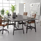 Tavolo da conferenza Redmond Commercial 60x30 con piano in laminato a doppia faccia spesso 2,5 cm, bordi in PVC e base in acciaio resistente a forma di A
