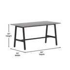 Tavolo da conferenza Redmond Commercial 60x30 con piano in laminato a doppia faccia spesso 2,5 cm, bordi in PVC e base in acciaio resistente a forma di A