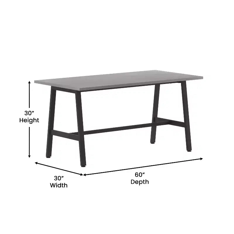 Tavolo da conferenza Redmond Commercial 60x30 con piano in laminato a doppia faccia spesso 2,5 cm, bordi in PVC e base in acciaio resistente a forma di A