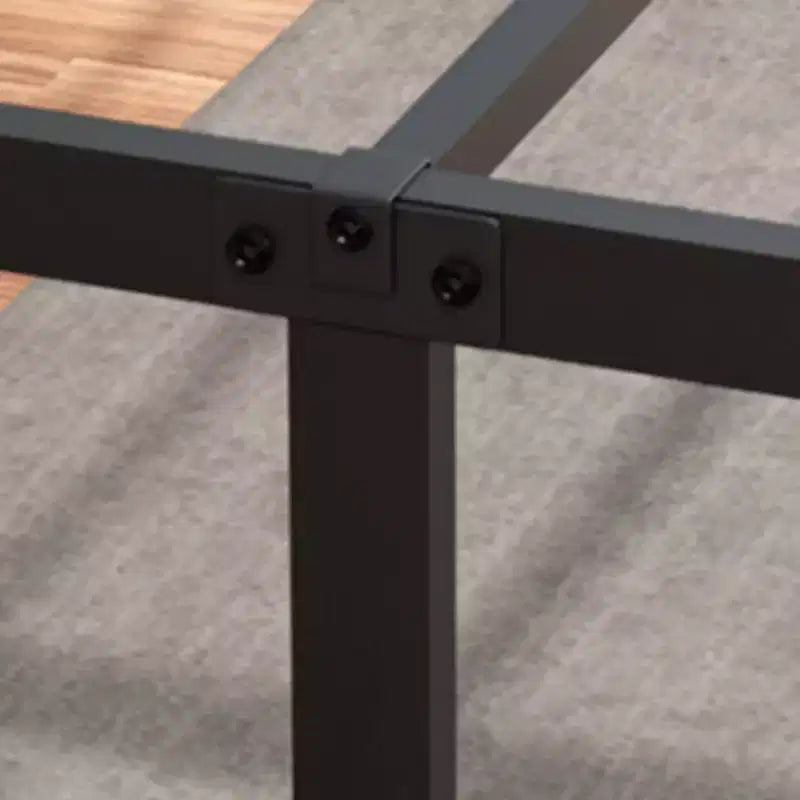 Landdream Letto a piattaforma con struttura in metallo e doghe in acciaio Nero