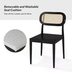 Hartmut Sedie da Pranzo Moderne in Rattan con Gambe in Legno Massello, Confezione da 2
