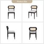 Hartmut Sedie da Pranzo Moderne in Rattan con Gambe in Legno Massello, Confezione da 2