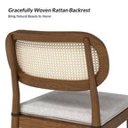 Hartmut Sedie da Pranzo Moderne in Rattan con Gambe in Legno Massello, Confezione da 2