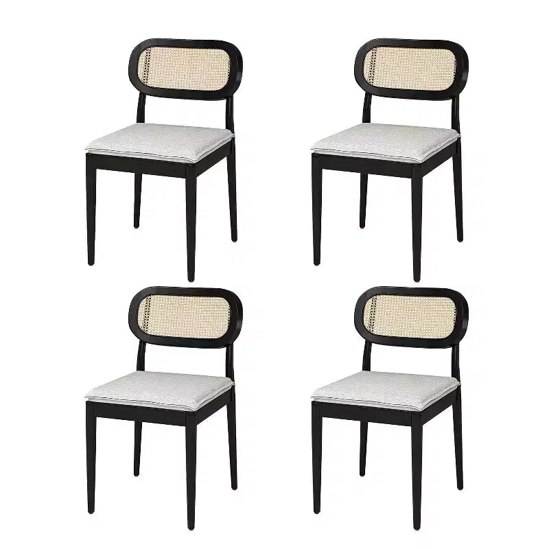 Hartmut Sedie da Pranzo Moderne in Rattan con Gambe in Legno Massello, Confezione da 2