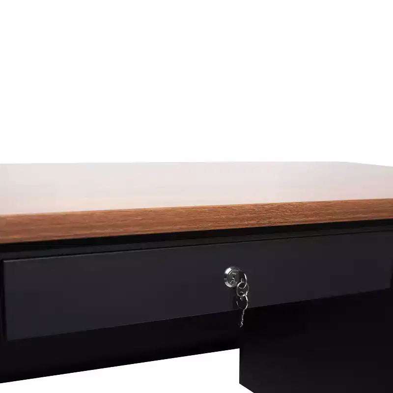 Scrivania Cambridge con Piedistallo Singolo di Grado Commerciale con Cassetti Bloccabili e Struttura in Metallo
