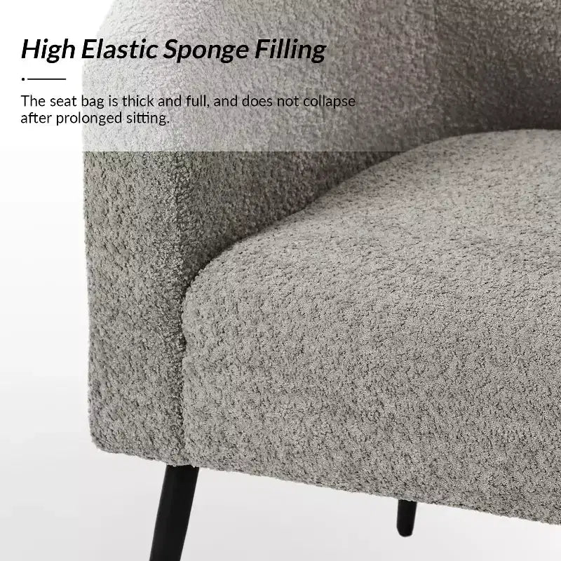 Set di 2 Poltrone Guy Moderne in Bouclé con gambe in metallo ART OF LIVING DESIGNS