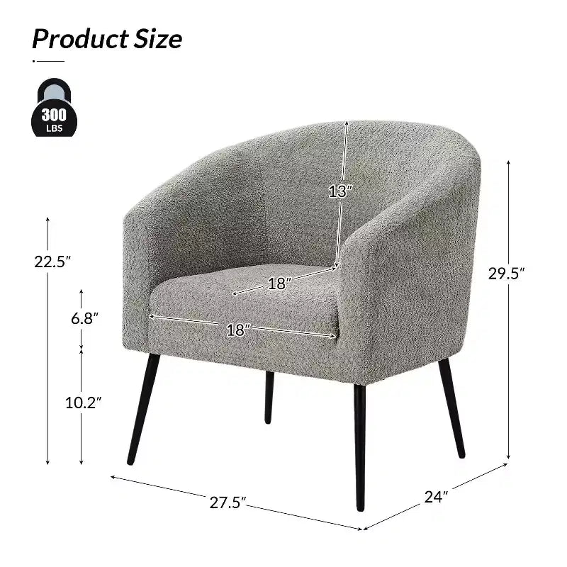 Set di 2 Poltrone Guy Moderne in Bouclé con gambe in metallo ART OF LIVING DESIGNS