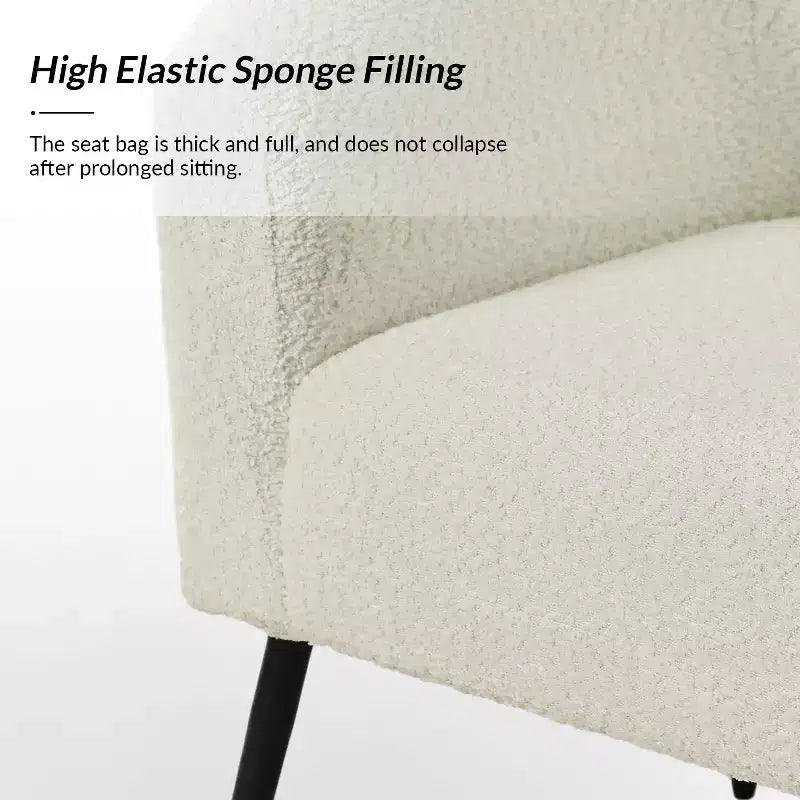 Set di 2 Poltrone Guy Moderne in Bouclé con gambe in metallo ART OF LIVING DESIGNS