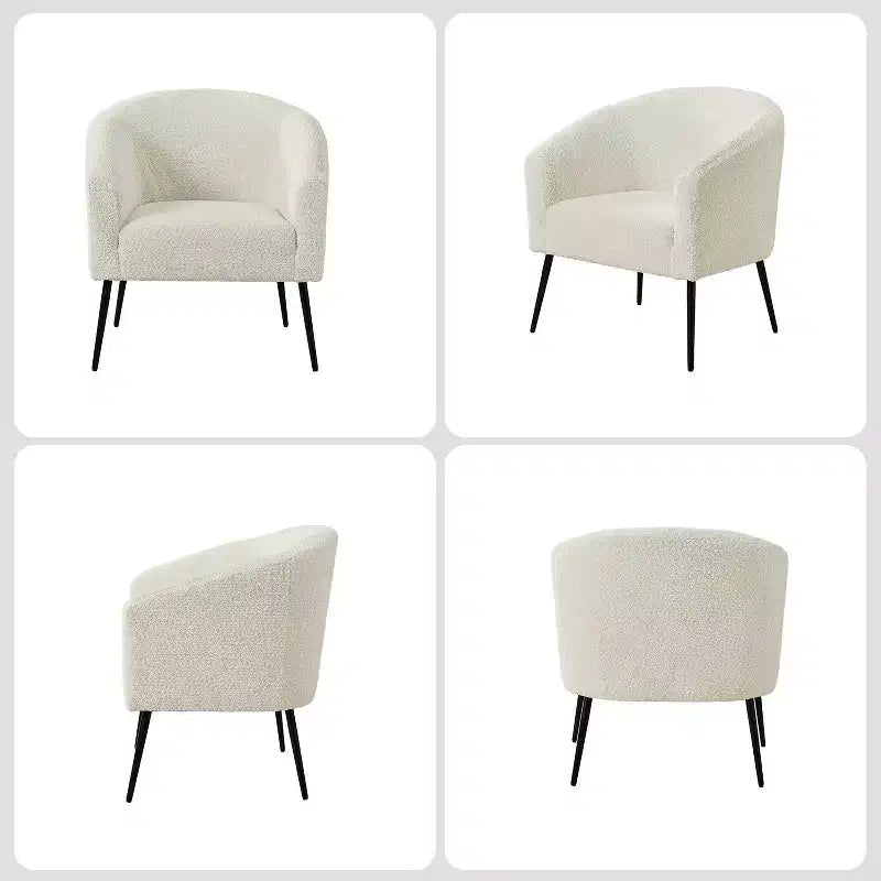 Set di 2 Poltrone Guy Moderne in Bouclé con gambe in metallo ART OF LIVING DESIGNS