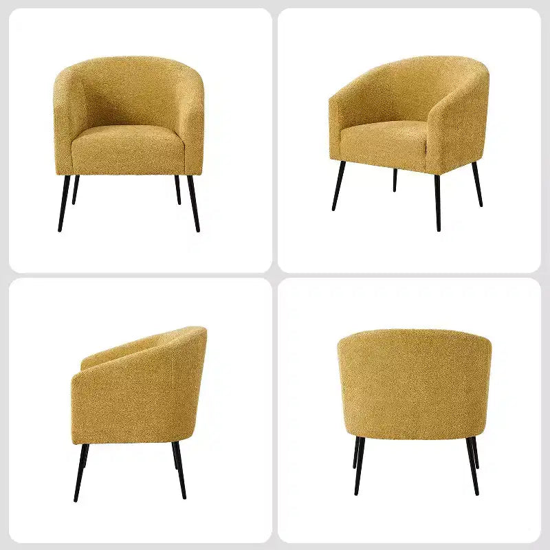 Set di 2 Poltrone Guy Moderne in Bouclé con gambe in metallo ART OF LIVING DESIGNS