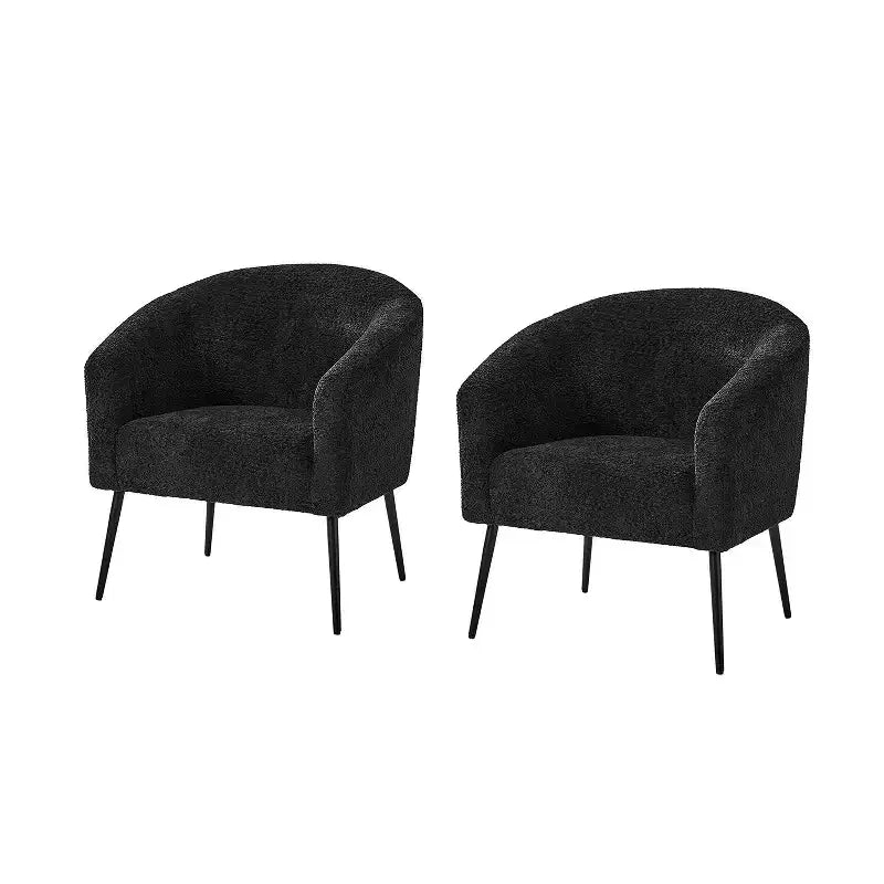 Set di 2 Poltrone Guy Moderne in Bouclé con gambe in metallo ART OF LIVING DESIGNS