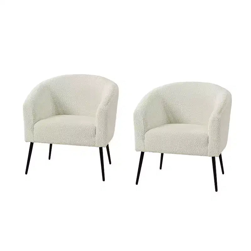 Set di 2 Poltrone Guy Moderne in Bouclé con gambe in metallo ART OF LIVING DESIGNS
