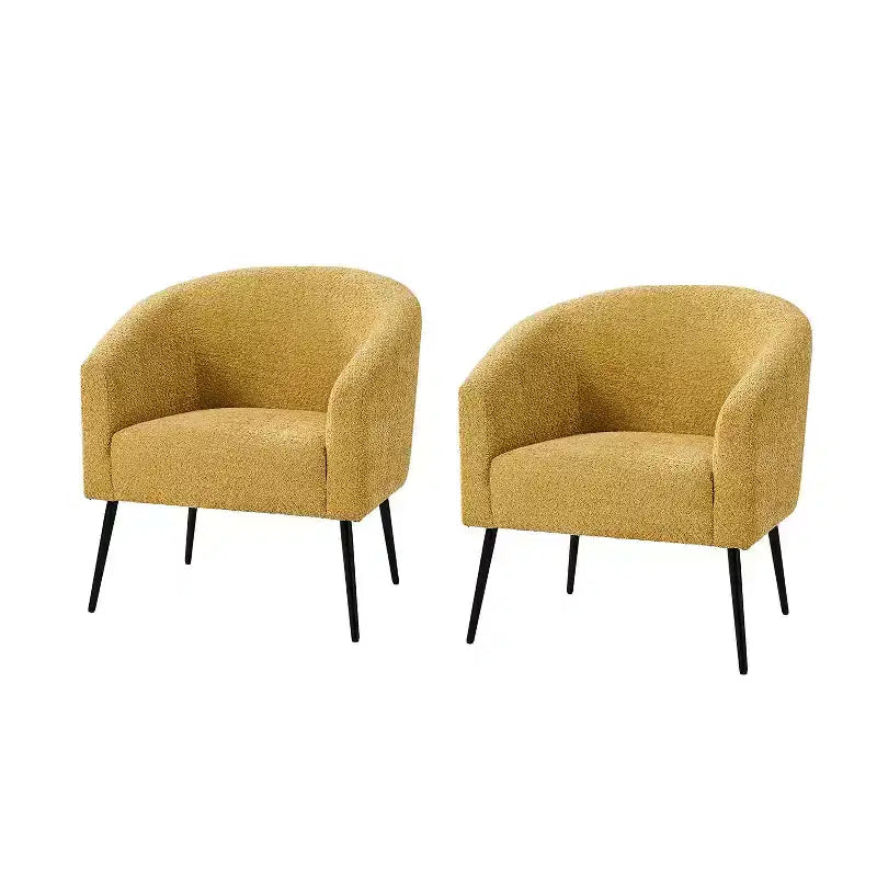 Set di 2 Poltrone Guy Moderne in Bouclé con gambe in metallo ART OF LIVING DESIGNS