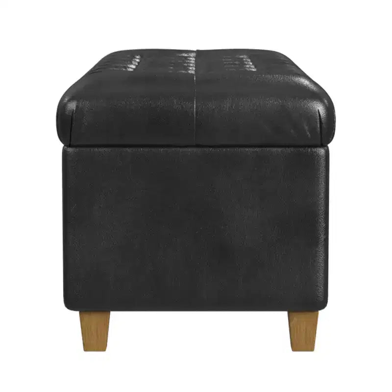 Panca contenitore Ainsley con bottoni in similpelle