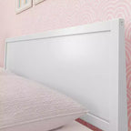 Struttura letto matrimoniale Queen, letto a piattaforma classico in legno massello con testiera a pannelli per bambini