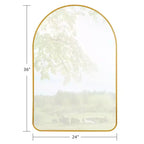 Specchio da parete decorativo rettangolare moderno semplice con parte superiore arrotondata