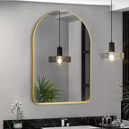 Specchio da parete decorativo rettangolare moderno semplice con parte superiore arrotondata