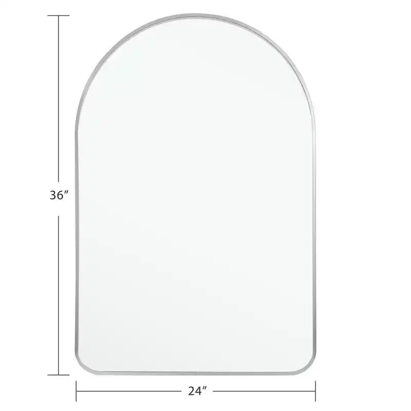 Specchio da parete decorativo rettangolare moderno semplice con parte superiore arrotondata