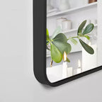Specchio da parete decorativo rettangolare moderno semplice con parte superiore arrotondata