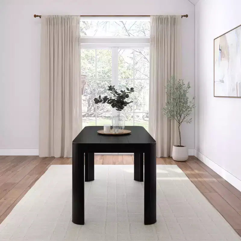 Tavolo da pranzo Contour, tavolo da cucina in legno massello da 60" per 4 persone