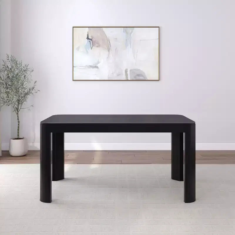 Tavolo da pranzo Contour, tavolo da cucina in legno massello da 60" per 4 persone