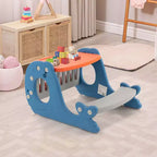Set scrivania 4 in 1 per bambini con lavagna bianca cancellabile e inclinabile