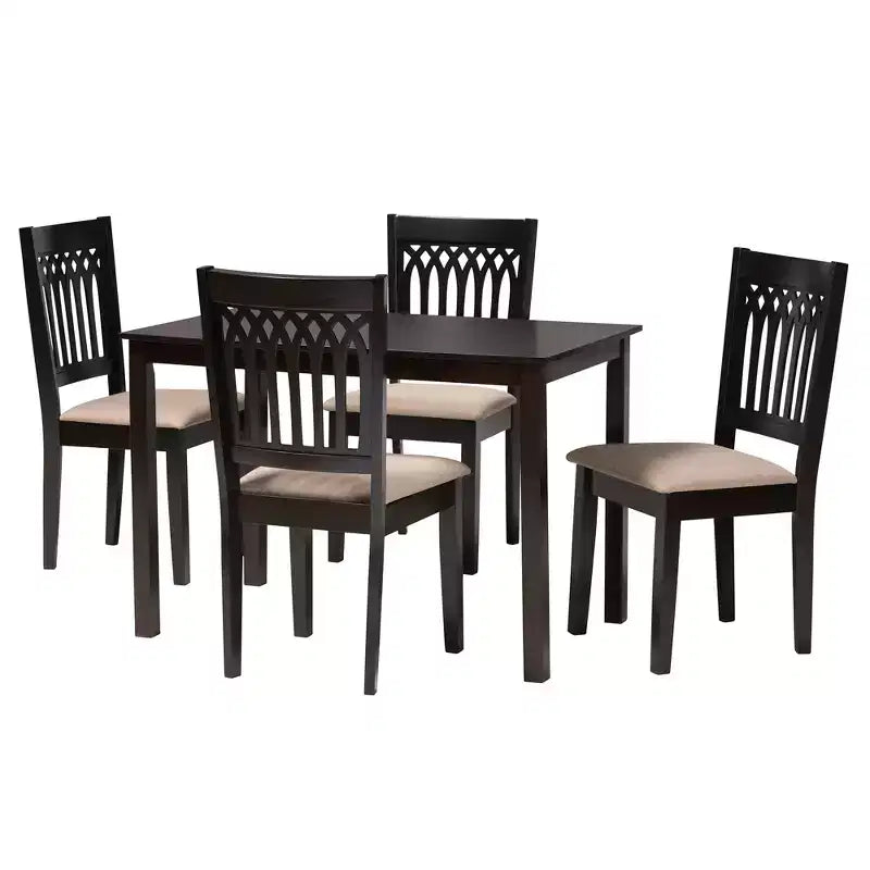 Set da pranzo Genesis Modern in tessuto e legno