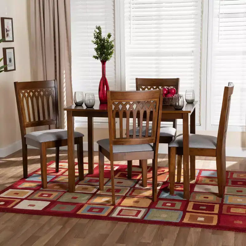 Set da pranzo Genesis Modern in tessuto e legno