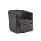 Signature Design by Ashley Casual Brentlow Swivel Accent Chair, Distressed Black