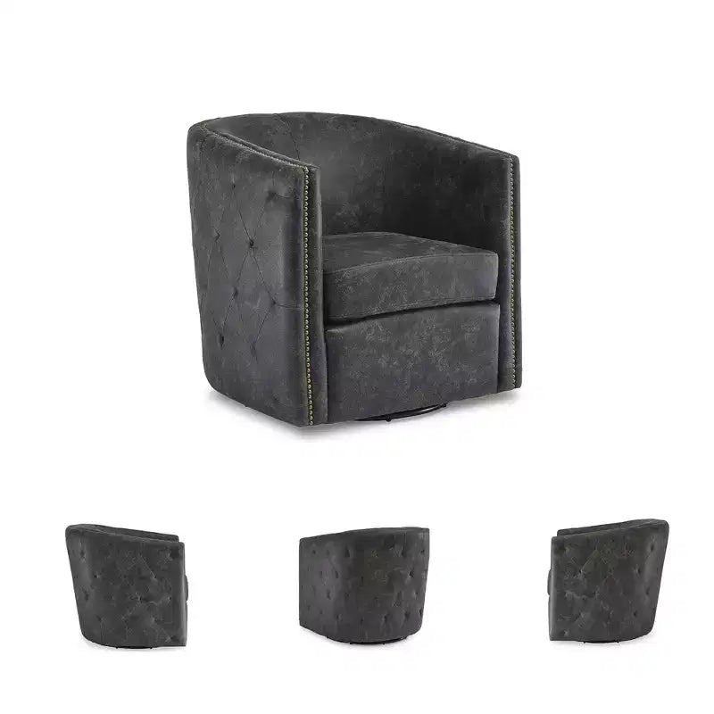 Poltrona girevole Brentlow, nero anticato