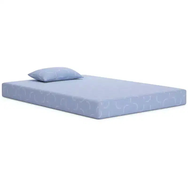 Materasso iKidz 7 pollici in memory foam rigido con rivestimento in tessuto elasticizzato e cuscino incluso, blu oceano