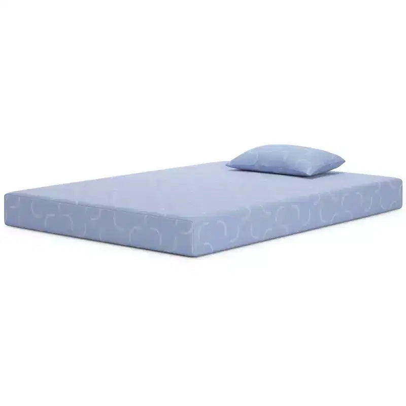 Materasso iKidz 7 pollici in memory foam rigido con rivestimento in tessuto elasticizzato e cuscino incluso, blu oceano