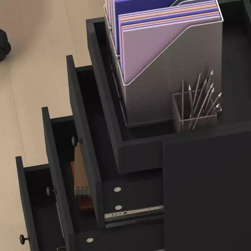 HOMCOM Cassettiera Verticale a 3 Cassetti, Mobile Contenitore per Ufficio con Vassoio Rimovibile, Supporto Stampante Sotto Scrivania con Spazio di Archiviazione per Ufficio Domestico