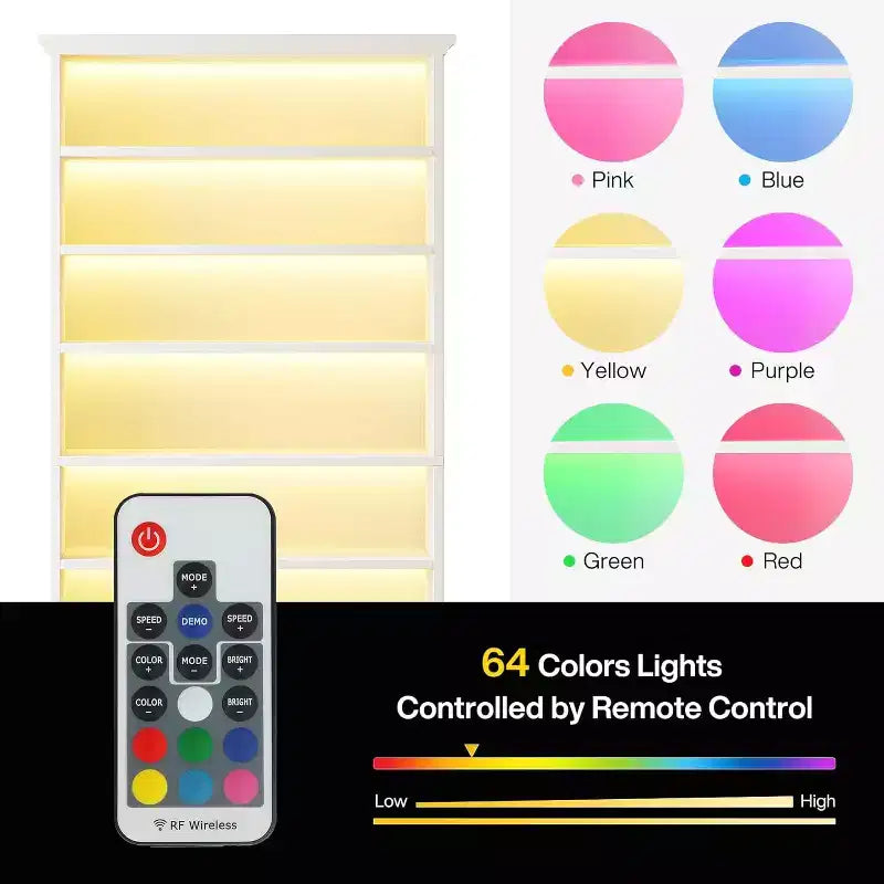 Scarpiera a 9 livelli per 30 paia di scarpe con LED e gambe in legno massello
