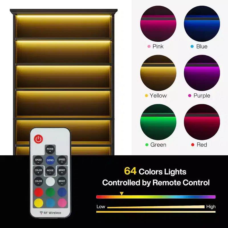 Scarpiera a 9 livelli per 30 paia di scarpe con LED e gambe in legno massello