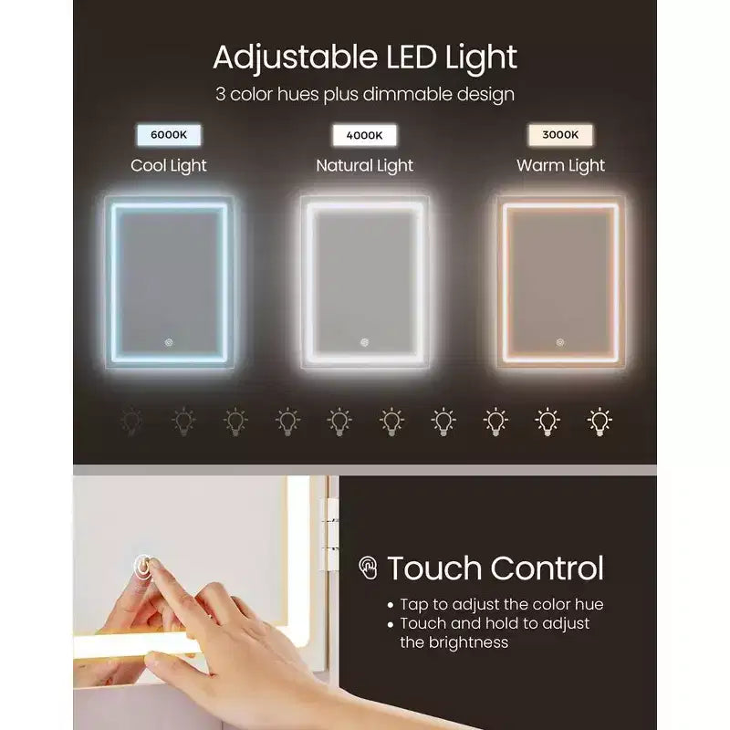 VASAGLE Tavolo da Trucco con Specchio e Luce