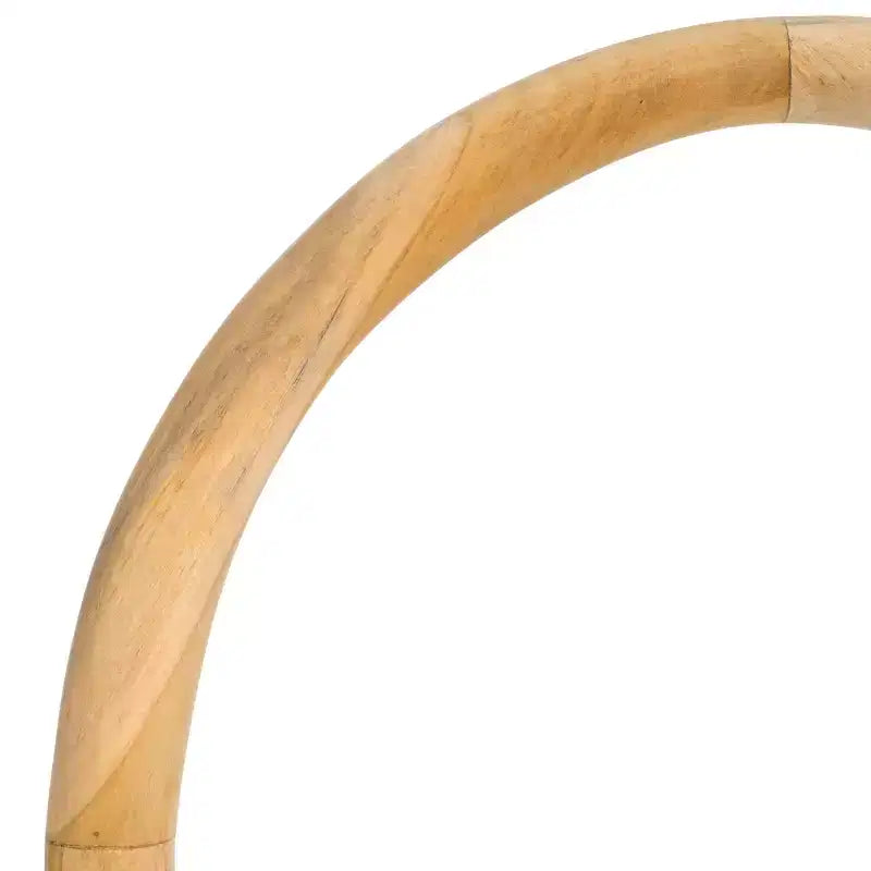 Sgabello da bar Rhyan, bianco/naturale, teak e pelle